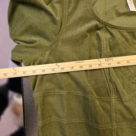 NWT Madewell Plus Green Kale Corduroy Button-Down Mini Dress Size 22W Long Sleev - Picture 9 of 11